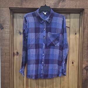 Cato's Womens Plaid Button-Up Shirt Size Large Ecletic Grandpa